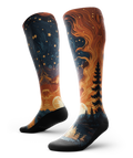 Fiery Night Athletic Knee High Compression Socks