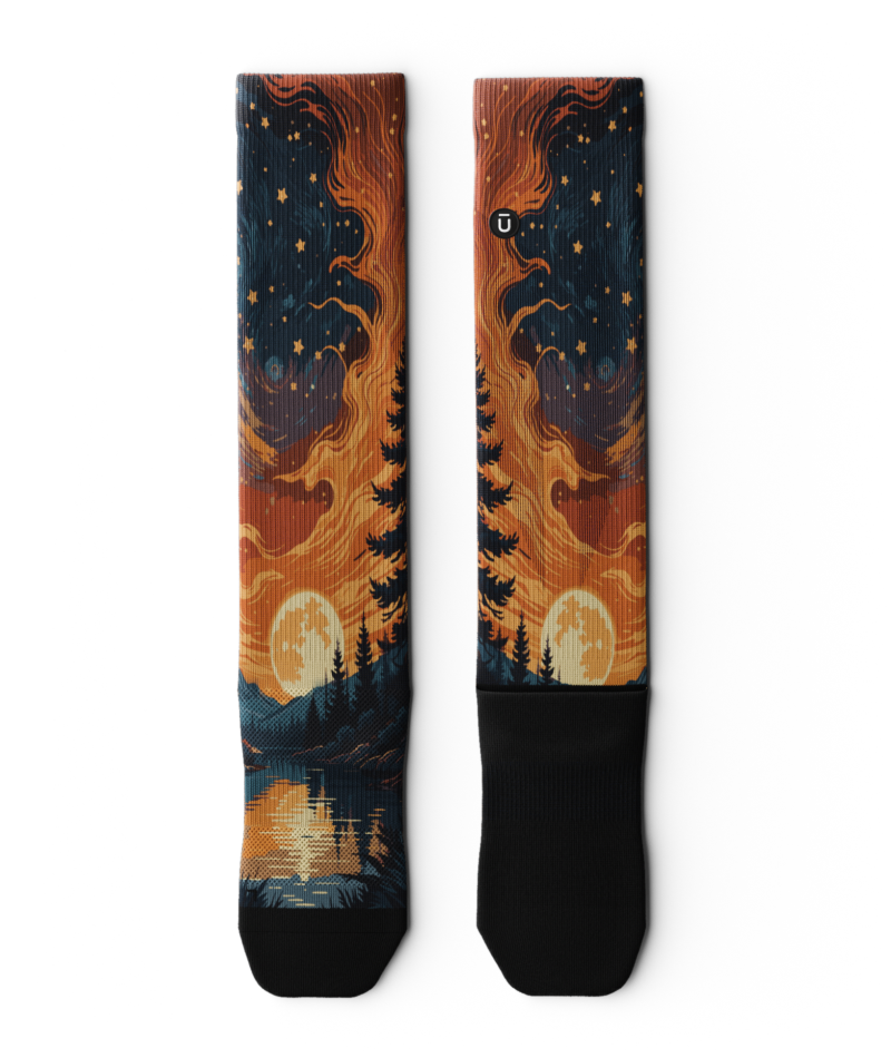 Fiery Night Knee High Compression Socks
