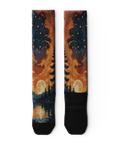 Fiery Night Athletic Knee High Compression Socks