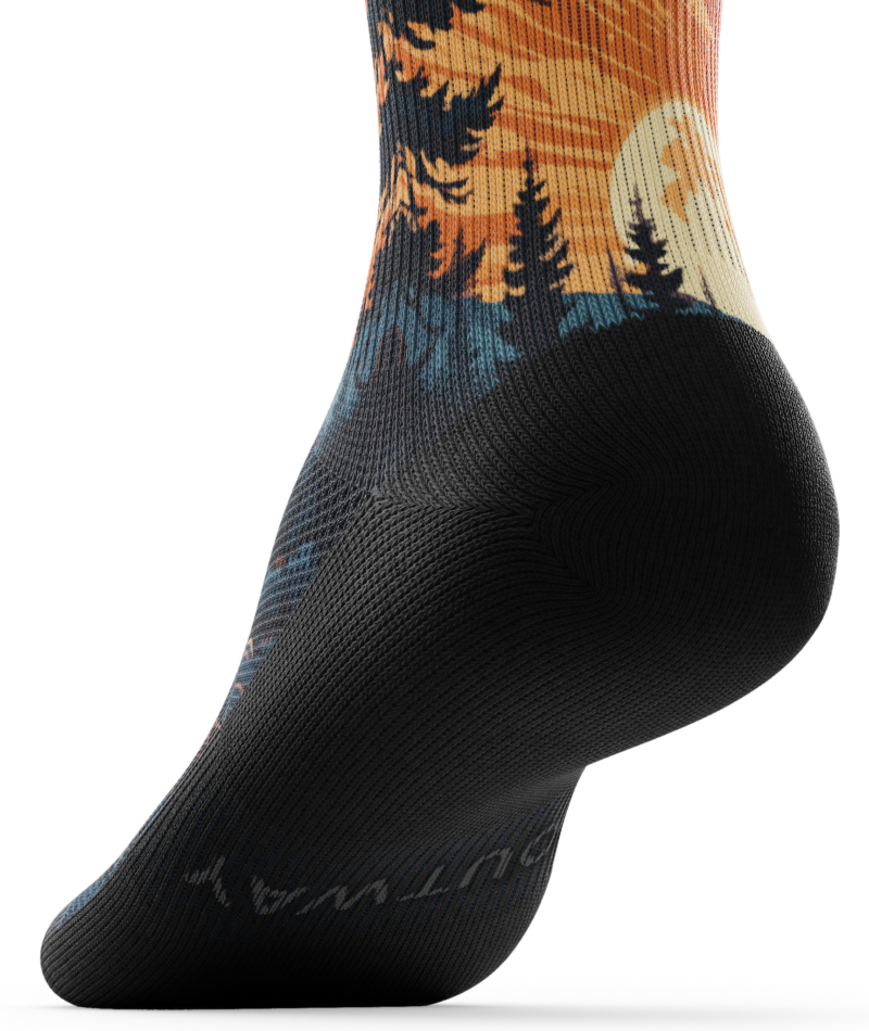 Fiery Night Athletic Knee High Compression Socks