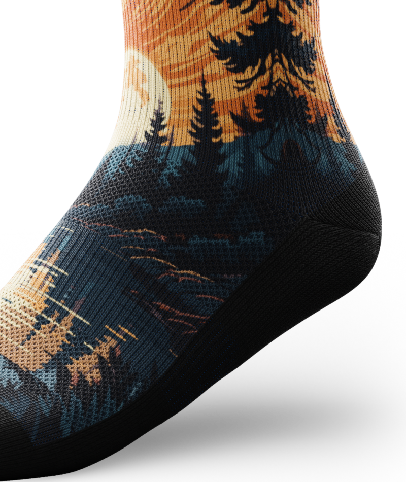 Fiery Night Athletic Knee High Compression Socks