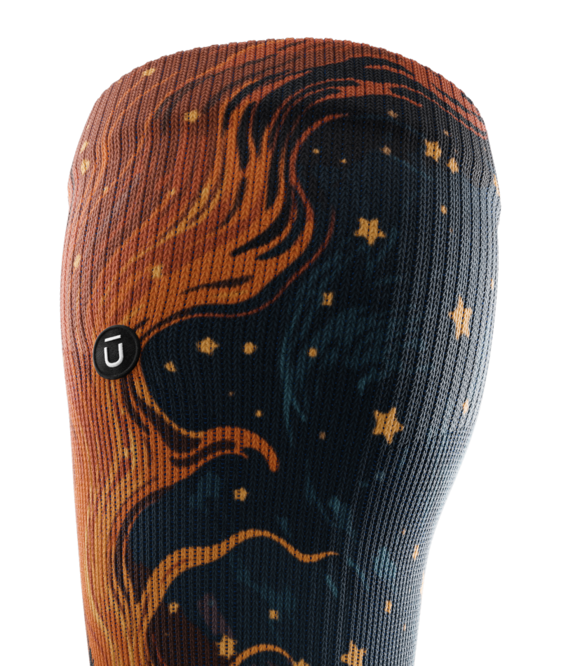 Fiery Night Knee High Compression Socks