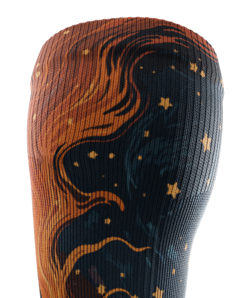 Fiery Night Athletic Knee High Compression Socks