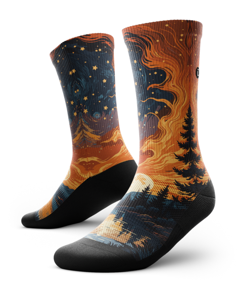 Fiery Night Athletic Crew Socks