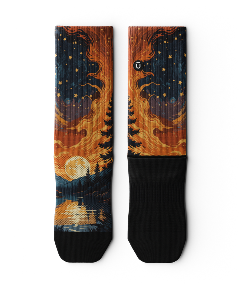 Fiery Night Athletic Crew Socks