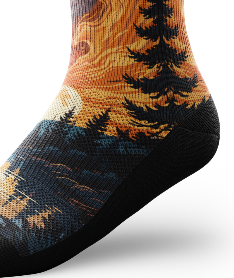 Fiery Night Athletic Crew Socks