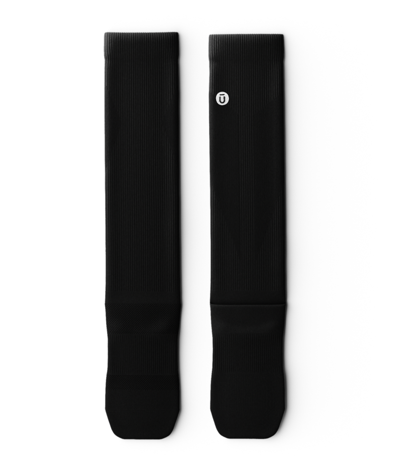 Chaussettes de compression montantes noires Athlétisme Modèle phare