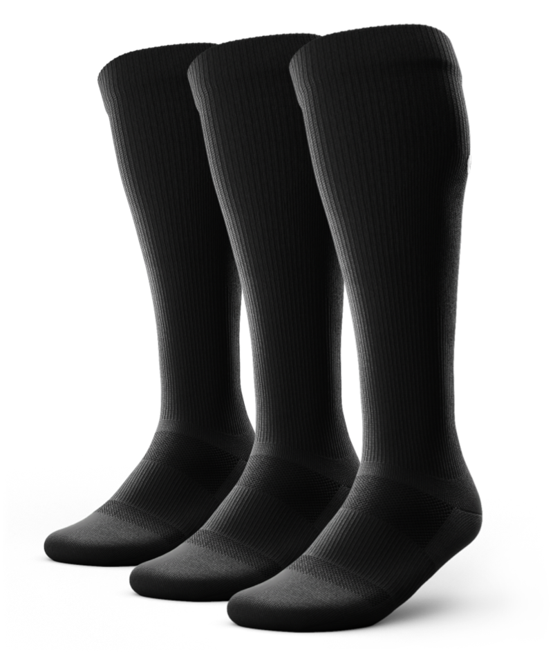 Chaussettes de compression athlétiques montantes noires Flagship - Lot de 3