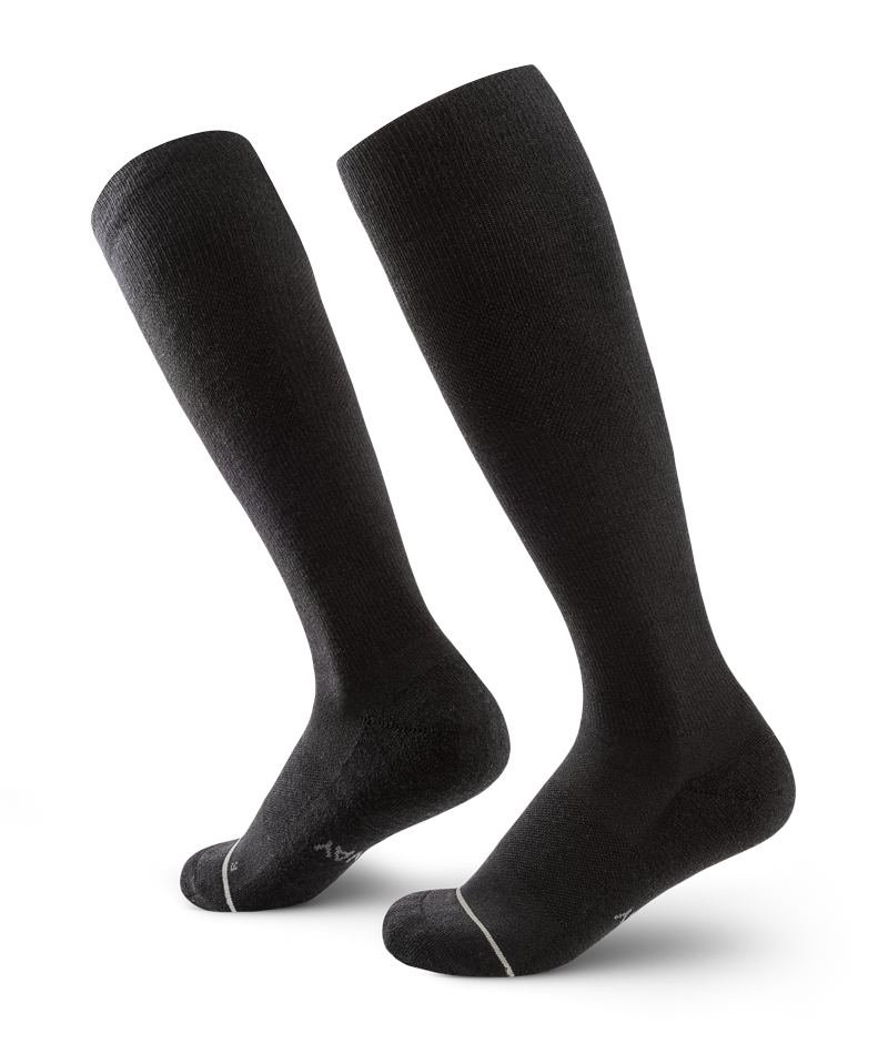 Flagship Black Merino Wool Knee High Compression Socks