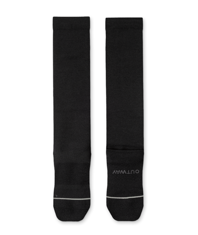 Flagship Black Merino Wool Knee High Compression Socks