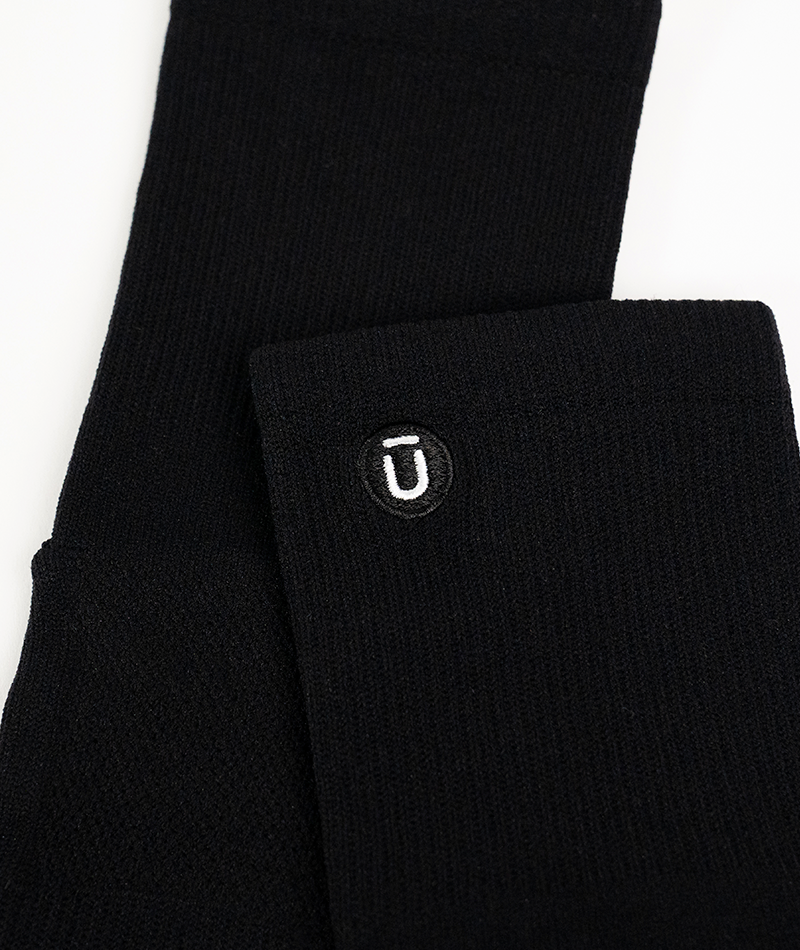 Lot de 6 chaussettes de sport noires mi-mollet phares V1
