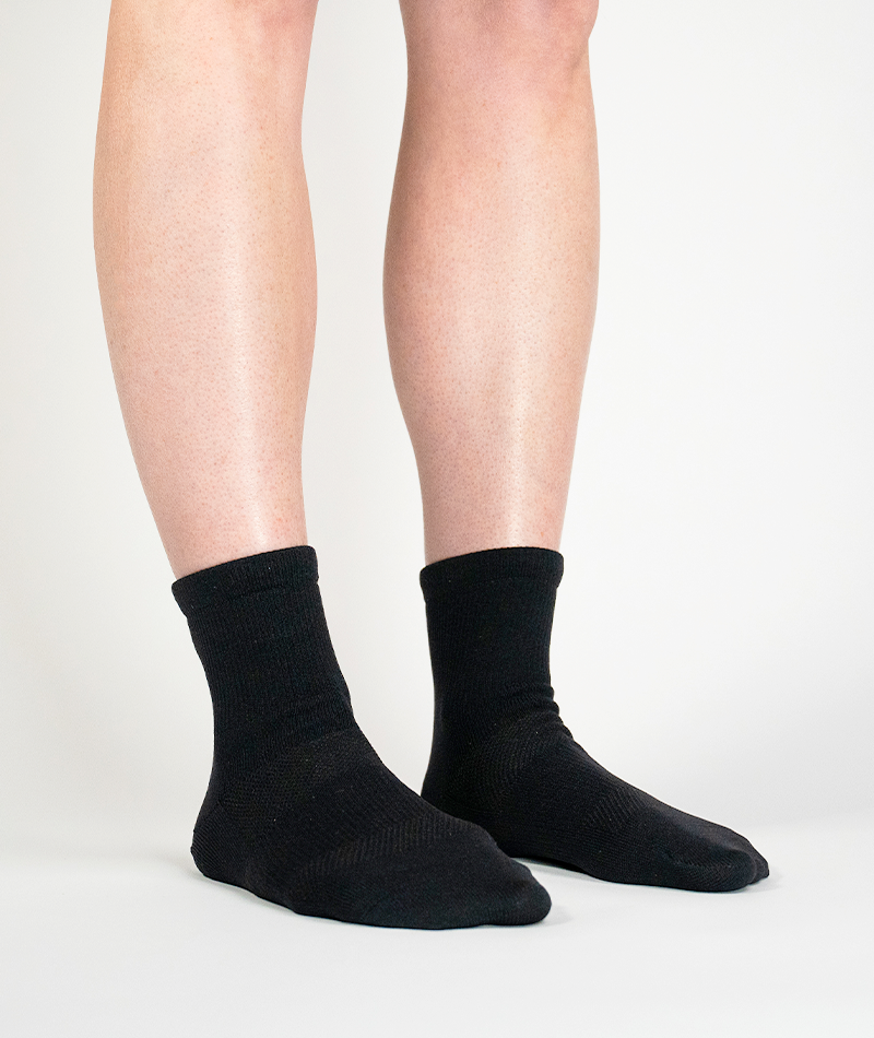 Lot de 6 chaussettes de sport noires mi-mollet phares V1