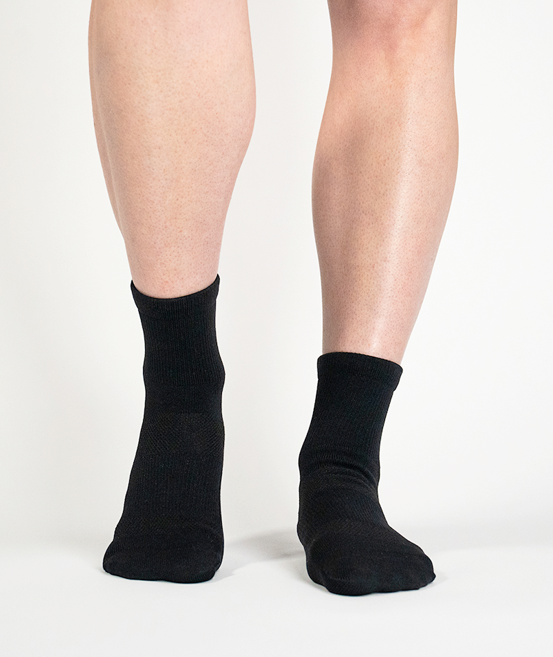 Lot de 6 chaussettes de sport noires mi-mollet phares V1