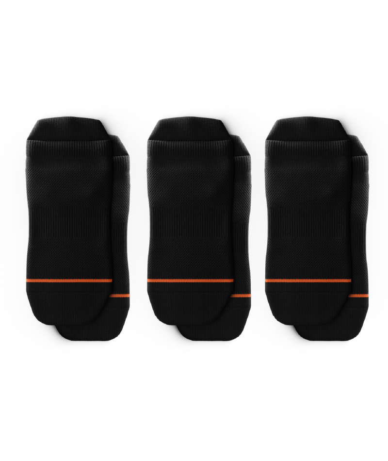 Flagship Black Athletic Ankle Socks 3-Pack