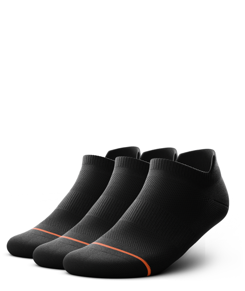 Flagship Black Athletic Ankle Socks 3-Pack