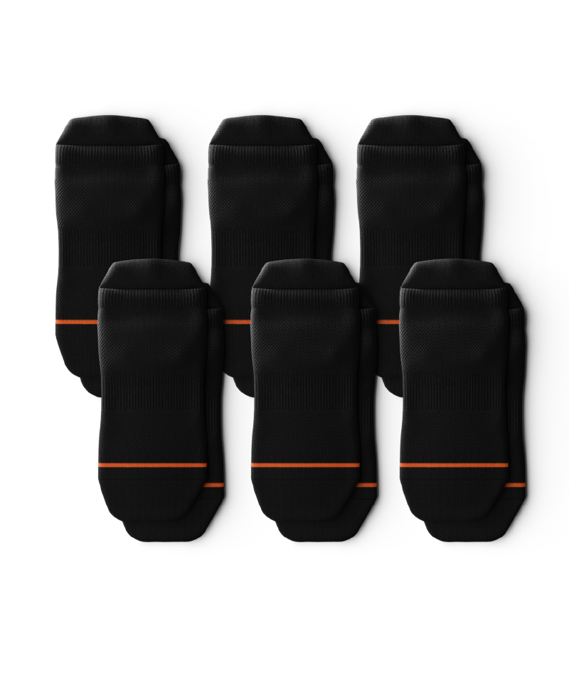 Flagship Black Athletic Ankle Socks 6-Pack