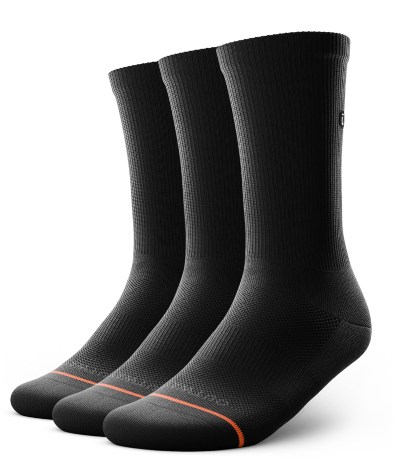 Flagship Black Athletic Crew Socks 3-Pack