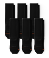Flagship Black Athletic Crew Socks 6-Pack