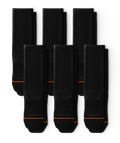 Flagship Black Athletic Crew Socks 6-Pack