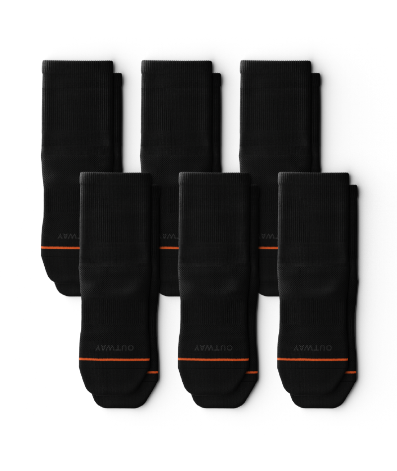 Chaussettes de sport courtes noires emblématiques - Paquet de 6