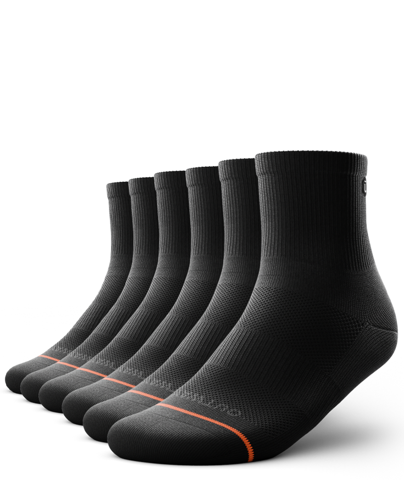 Chaussettes de sport courtes noires emblématiques - Paquet de 6