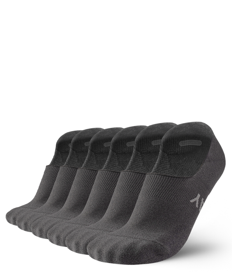 Flagship Grey No Show Socks 6-Pack