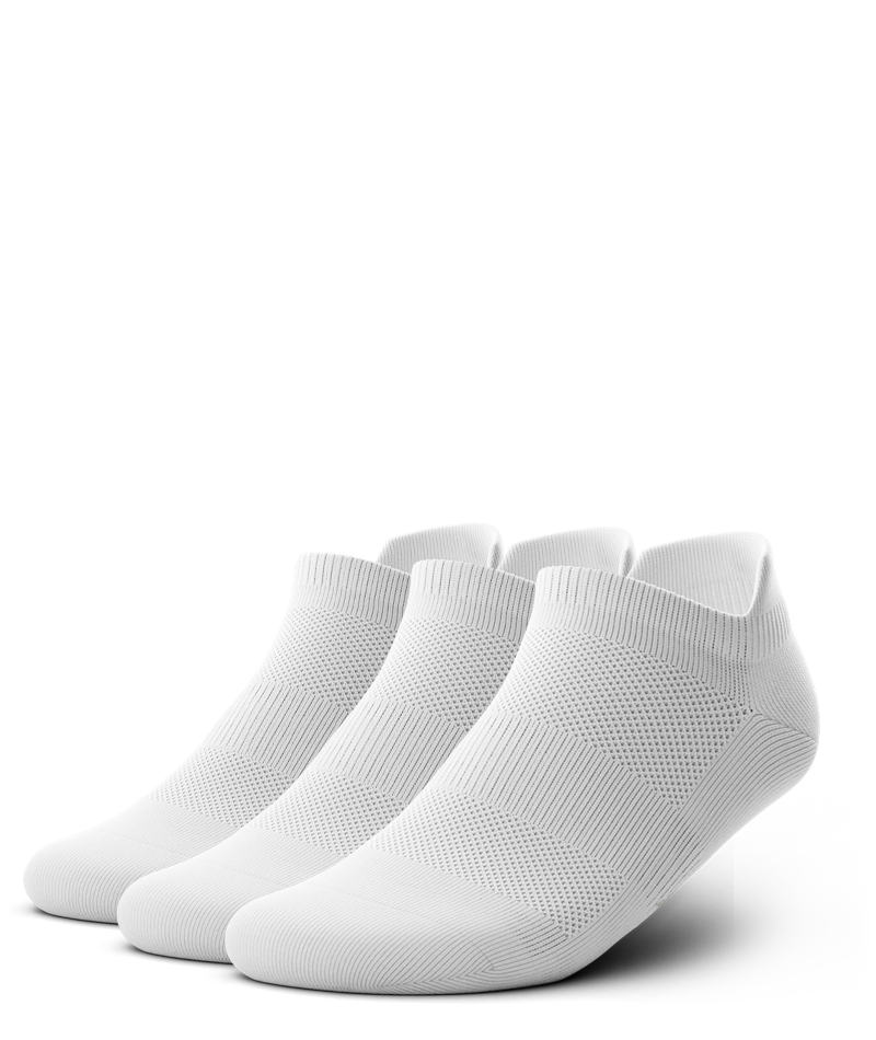 Flagship White Athletic Ankle Socks V1 3-Pack