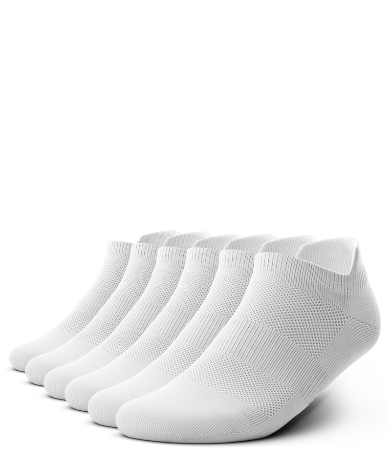 Flagship White Athletic Ankle Socks V1 6-Pack
