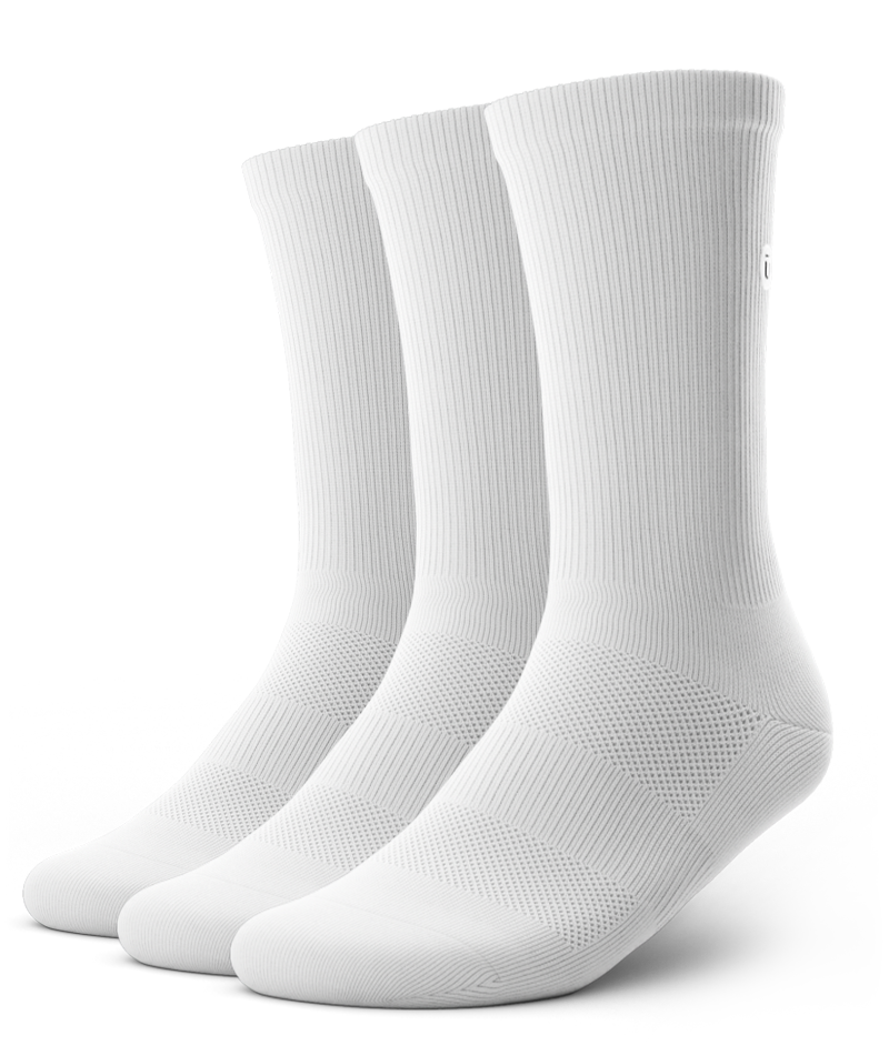 Flagship White Athletic Crew Socks V1 3-Pack