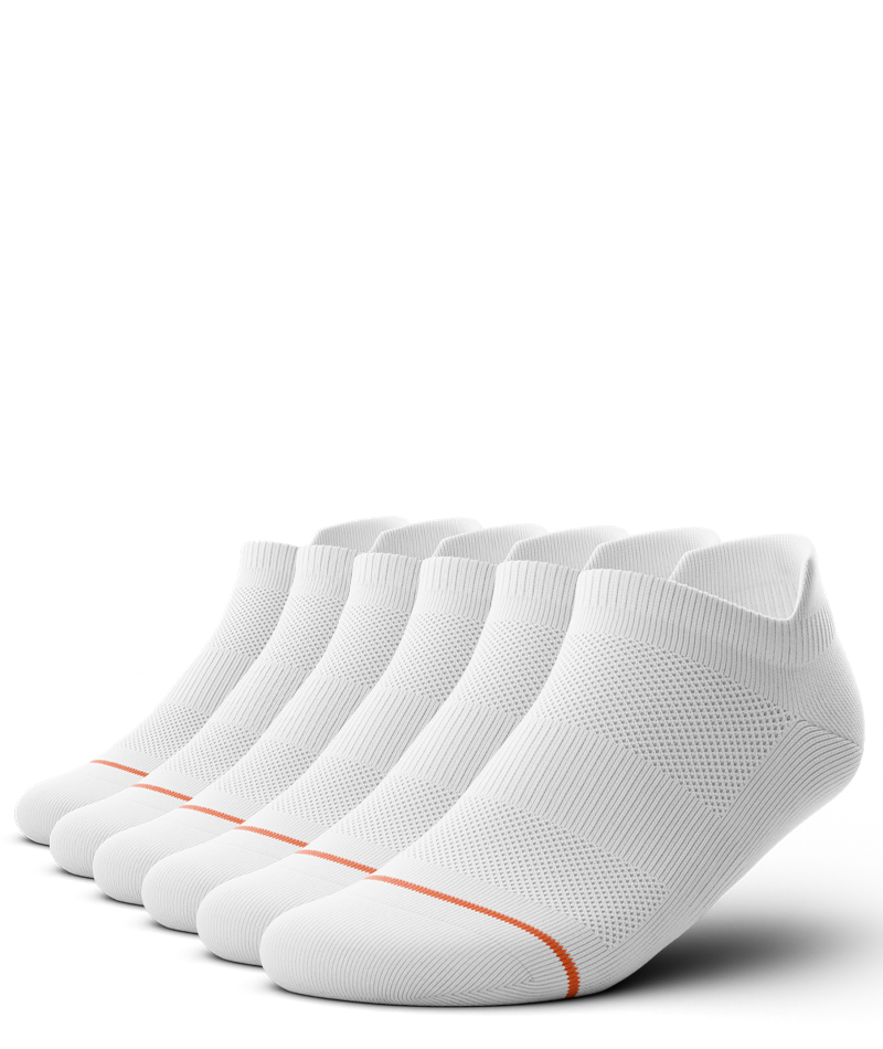 Flagship White Athletic Ankle Socks 6-Pack