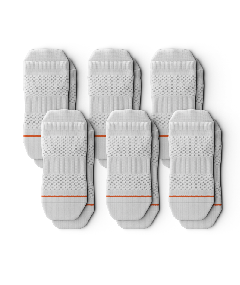 Flagship White Athletic Ankle Socks 6-Pack