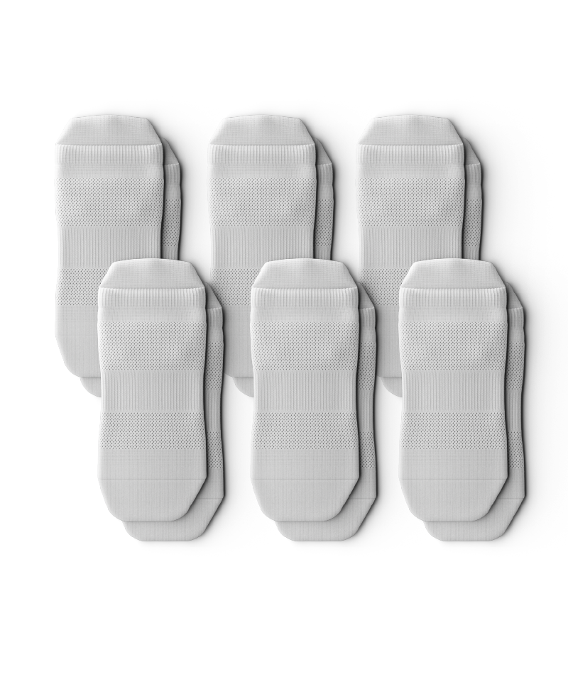 Flagship White Athletic Ankle Socks V1 6-Pack