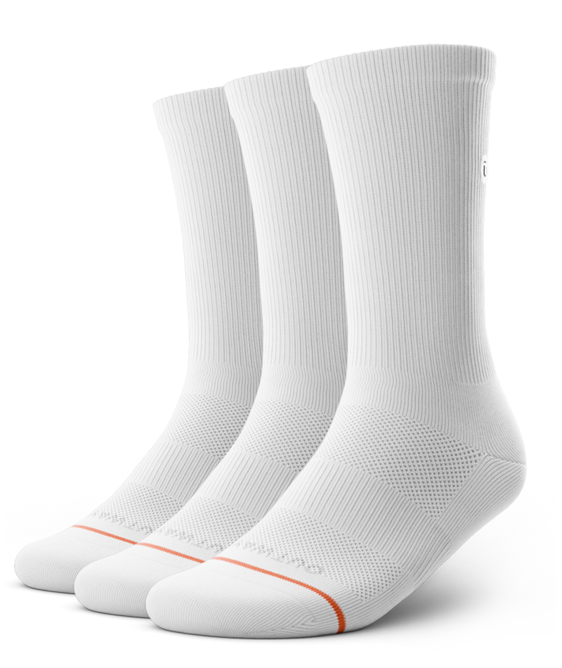 Flagship White Athletic Crew Socks 3-Pack