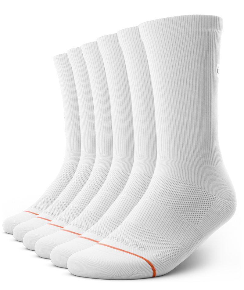 Flagship White Athletic Crew Socks 6-Pack