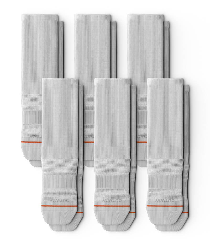 Flagship White Athletic Crew Socks 6-Pack