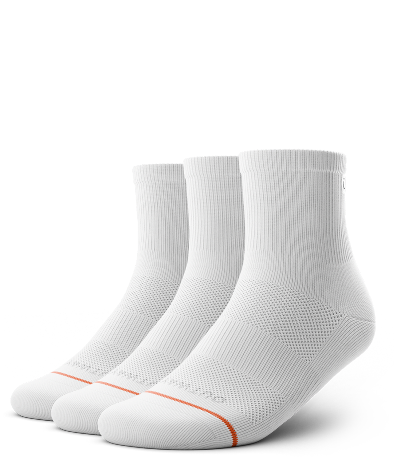 Lot de 3 chaussettes de sport blanches quart de hauteur Flagship