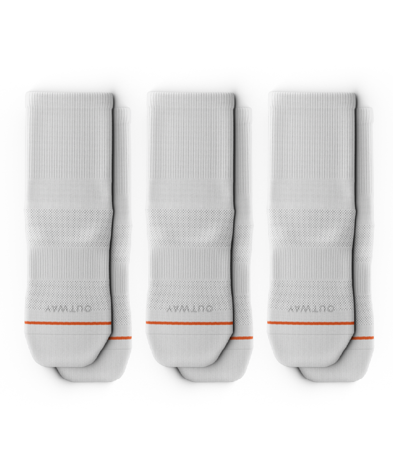 Lot de 3 chaussettes de sport blanches quart de hauteur Flagship