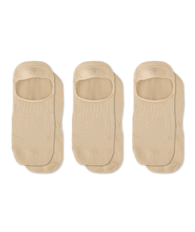 Flagship Beige No Show Socks 3-Pack