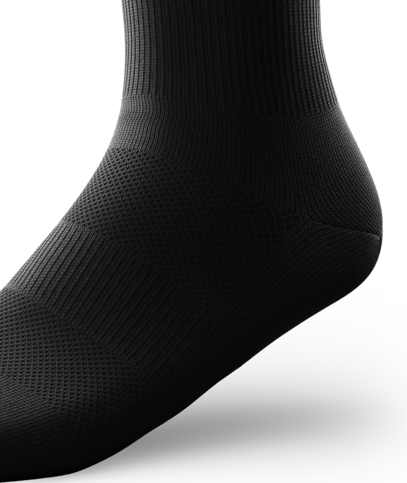 Chaussettes ras du cou de sport noires emblématiques V1, paquet de 6