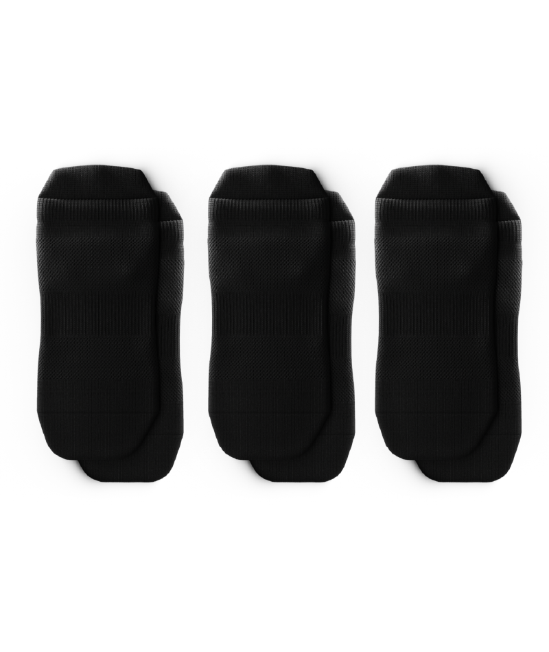 Flagship Black Athletic Ankle Socks 3-Pack