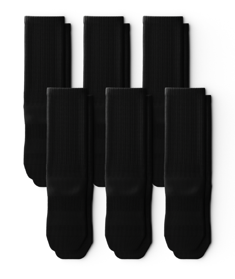 Chaussettes ras du cou de sport noires emblématiques V1, paquet de 6