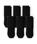 Lot de 6 chaussettes de sport noires mi-mollet phares V1