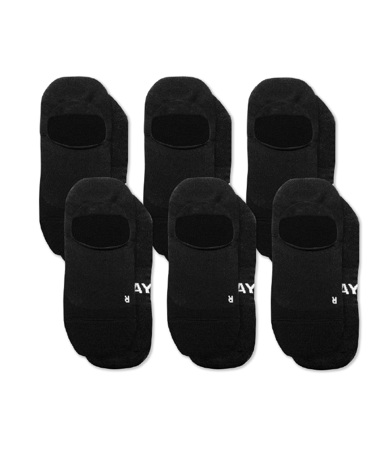 Flagship Black No Show Socks 6-Pack