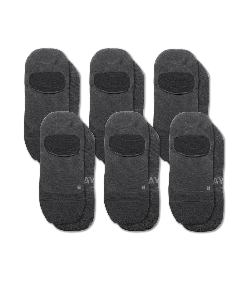 Flagship Grey No Show Socks 6-Pack