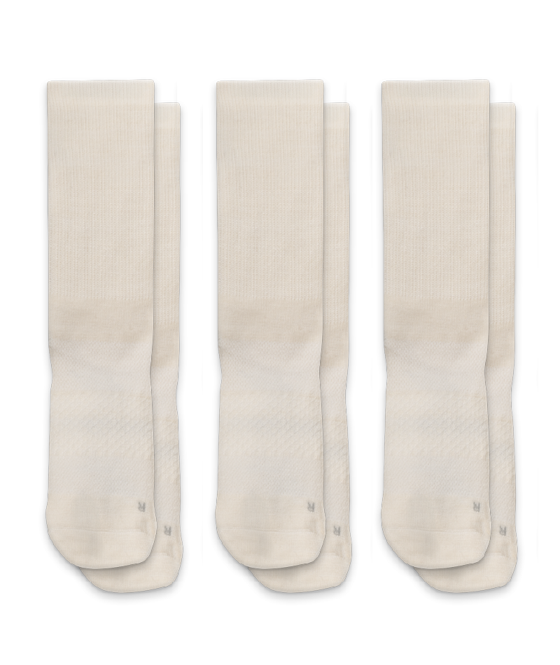 Chaussettes mi-hautes en laine mérinos écru Off-White, pack de 3 (modèle phare)