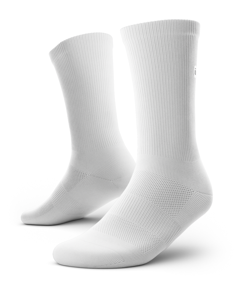 Flagship White Athletic Crew Socks V1