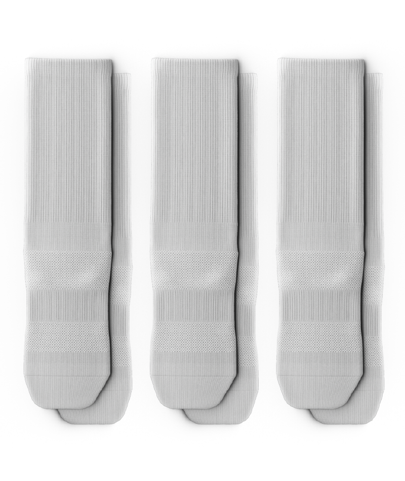 Flagship White Athletic Crew Socks V1 3-Pack