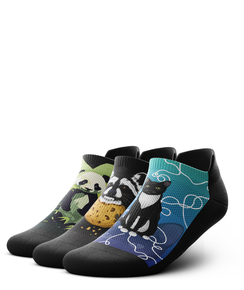 Fluffy Athletic Ankle Socks 3-Pack