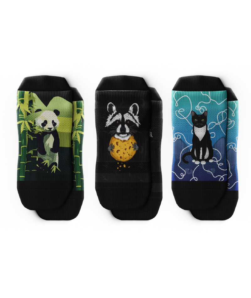 Fluffy Athletic Ankle Socks 3-Pack