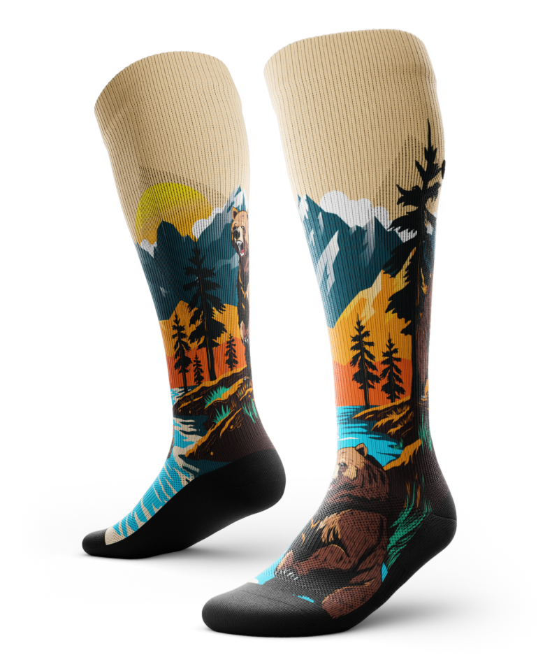 Grizzly Bear Knee High Compression Socks